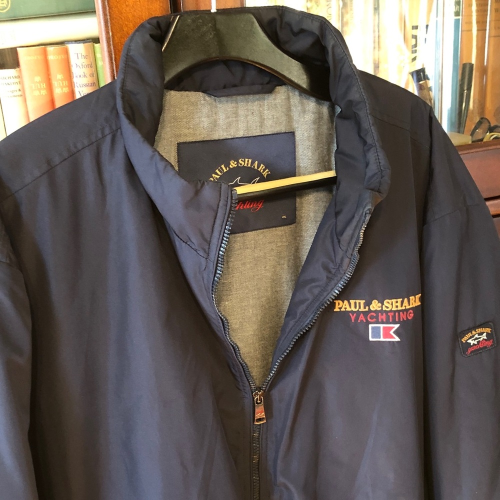 Paul & Shark Navy Windbreaker Jacket with Embroidered Logos